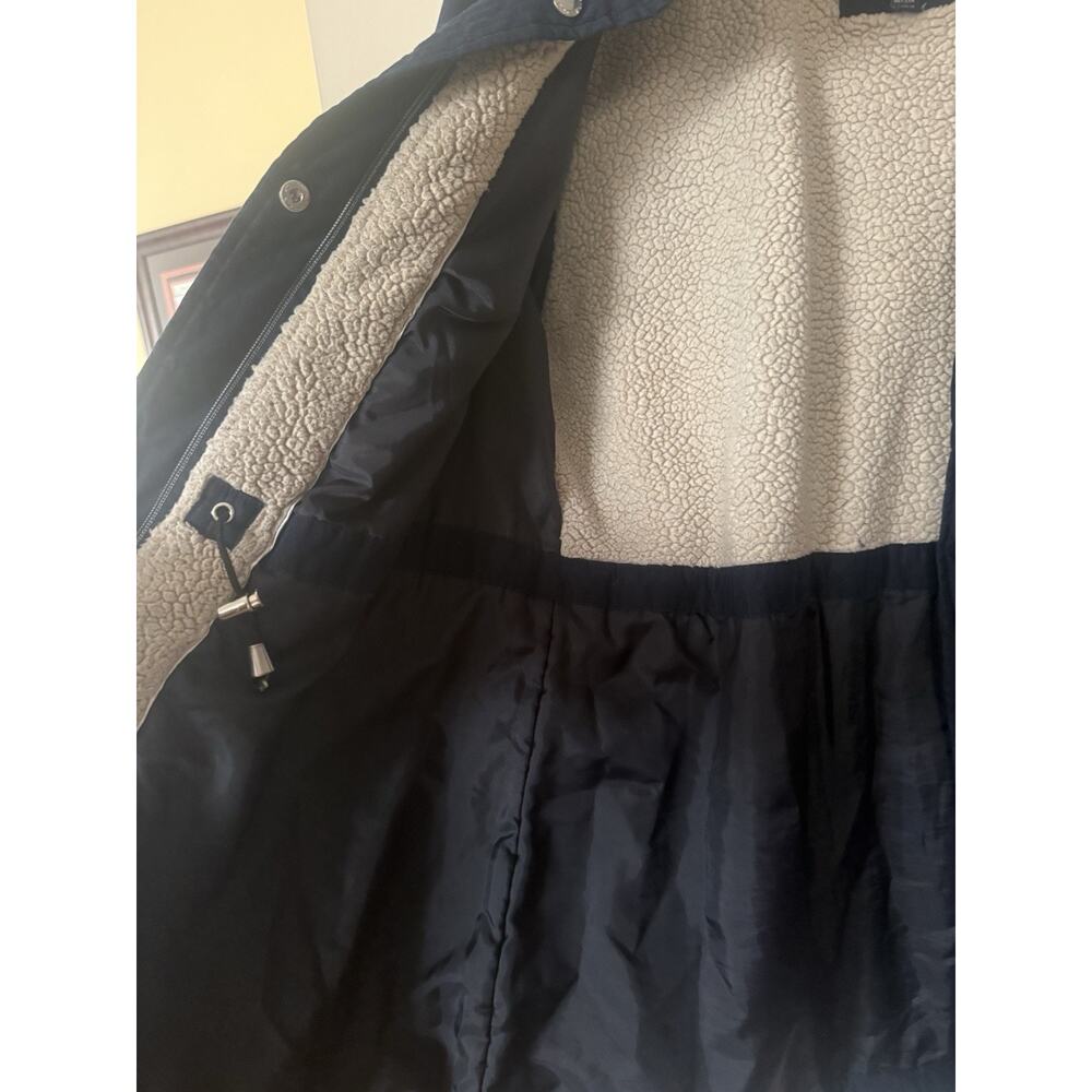 Nautica Microfiber Zip Parka Anorak Jacket with Fleece Trim X Large Navy Unisex - Picture 6 of 10